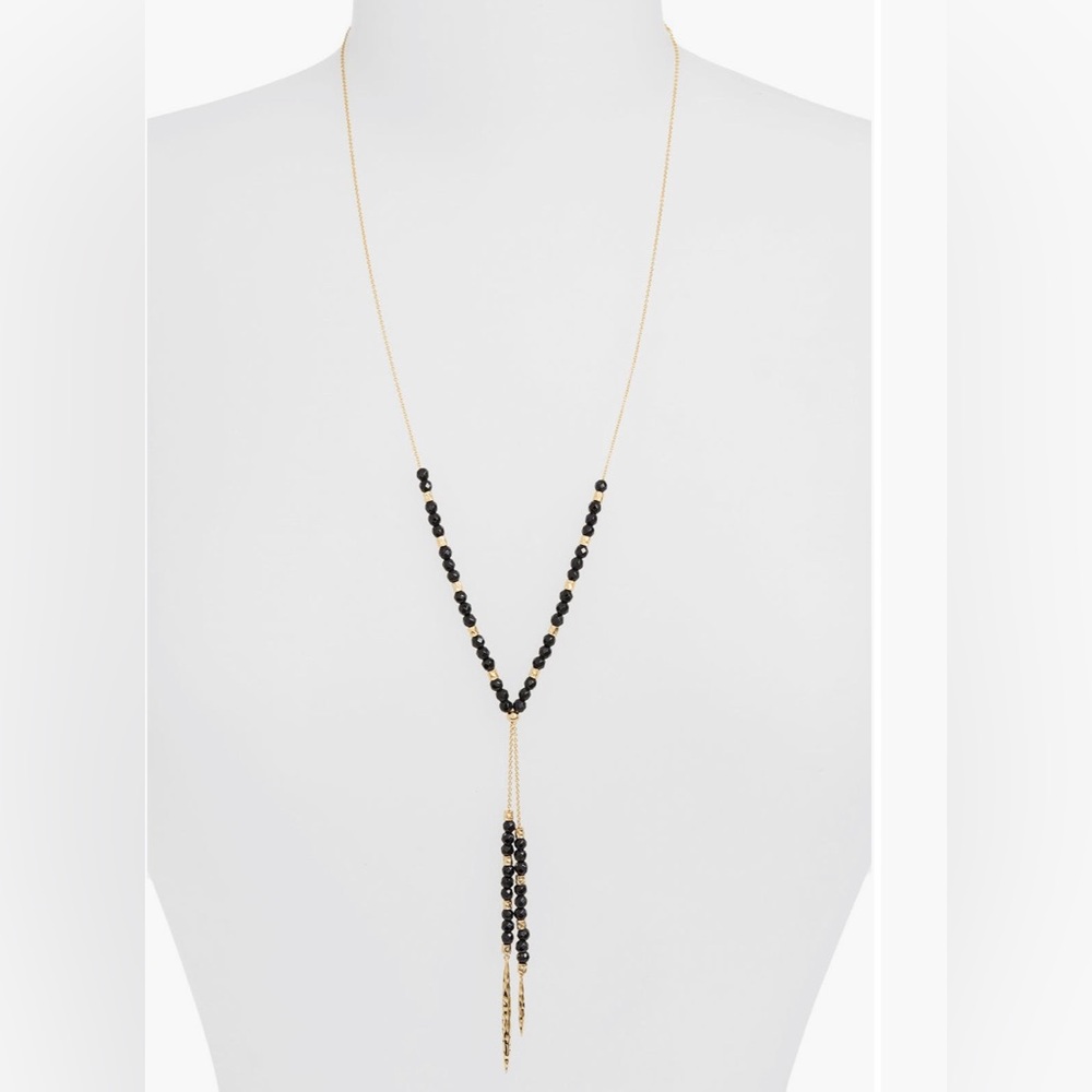 Gorjana Gold and Black Beaded Necklace